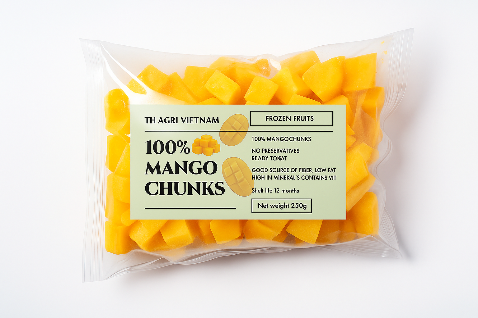 OEM Private Label Frozen Mango Packaging Vietnam