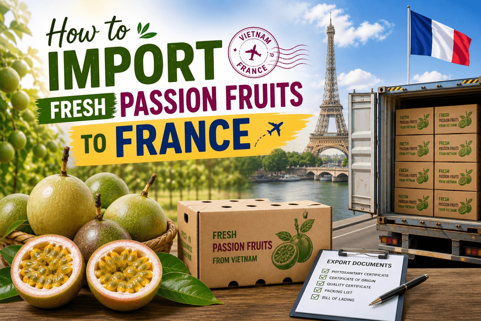 Vietnam passion fruits exported to France