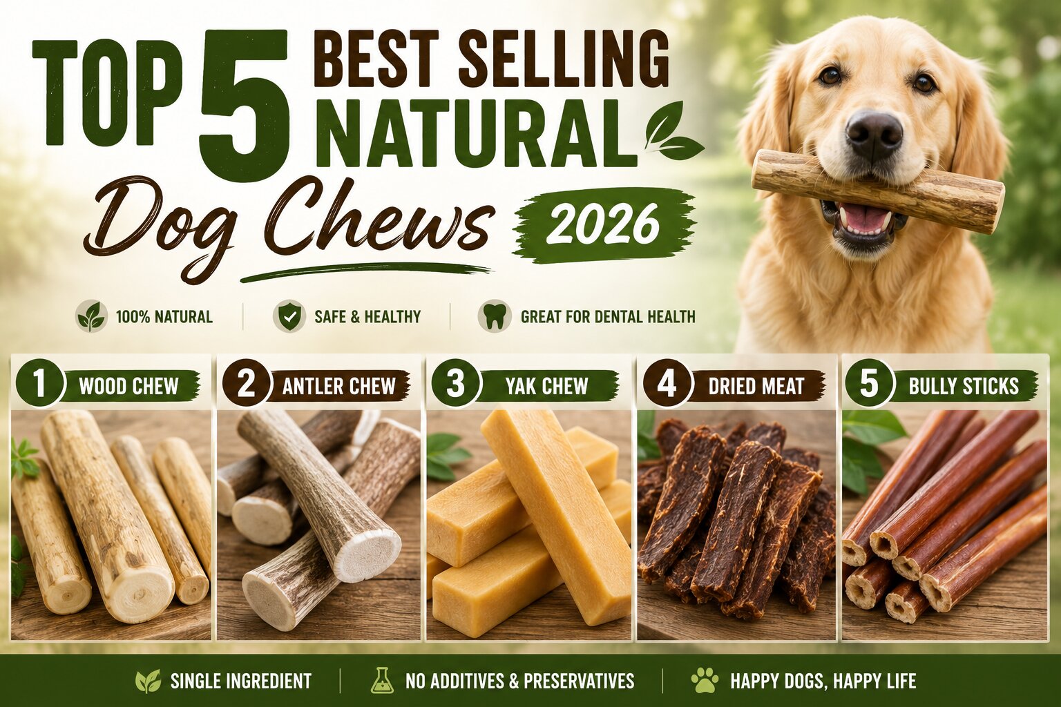 Top 5 Best Selling Natural Dog Chews 2026