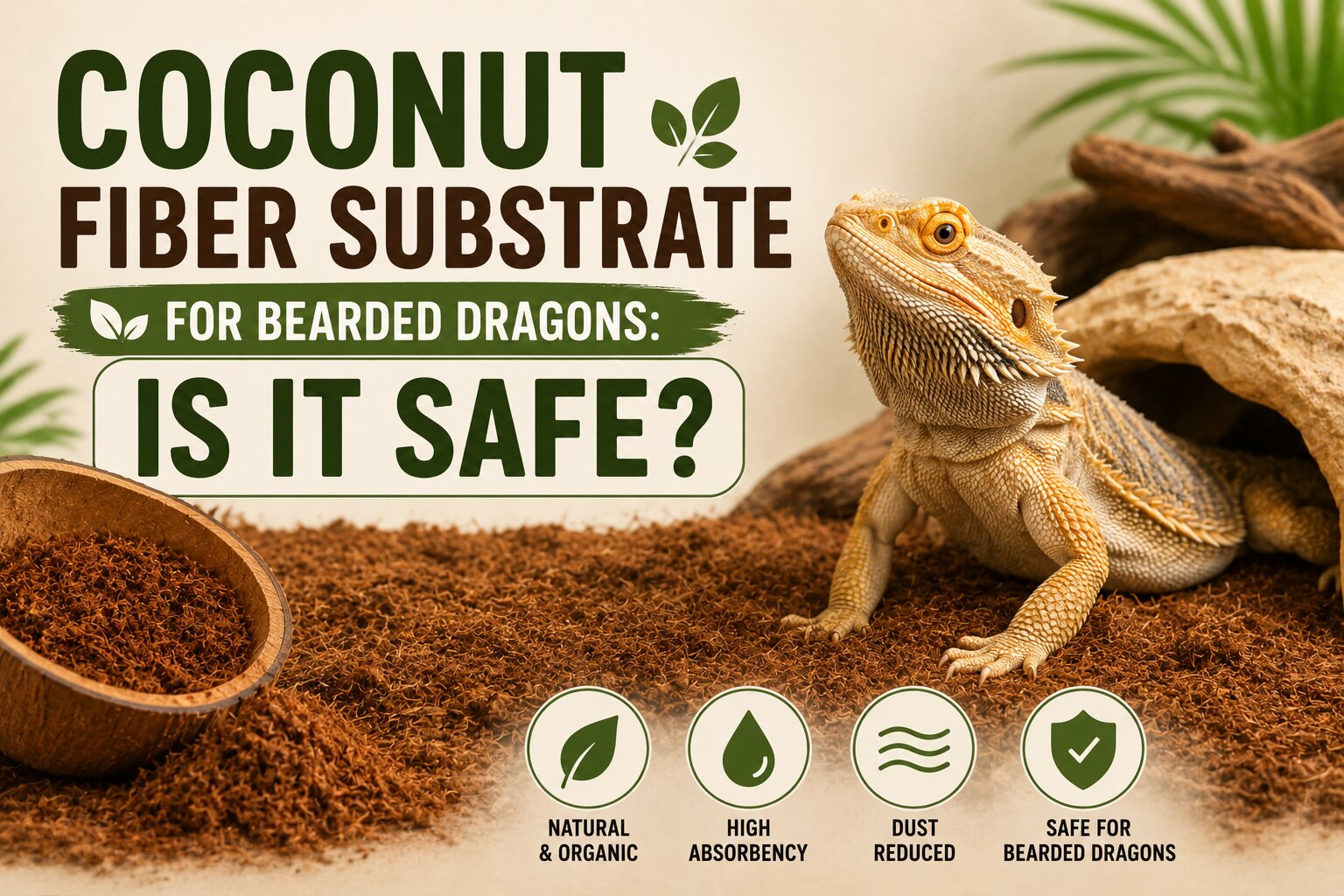 coconut fiber substrate for bearded dragons enclosure