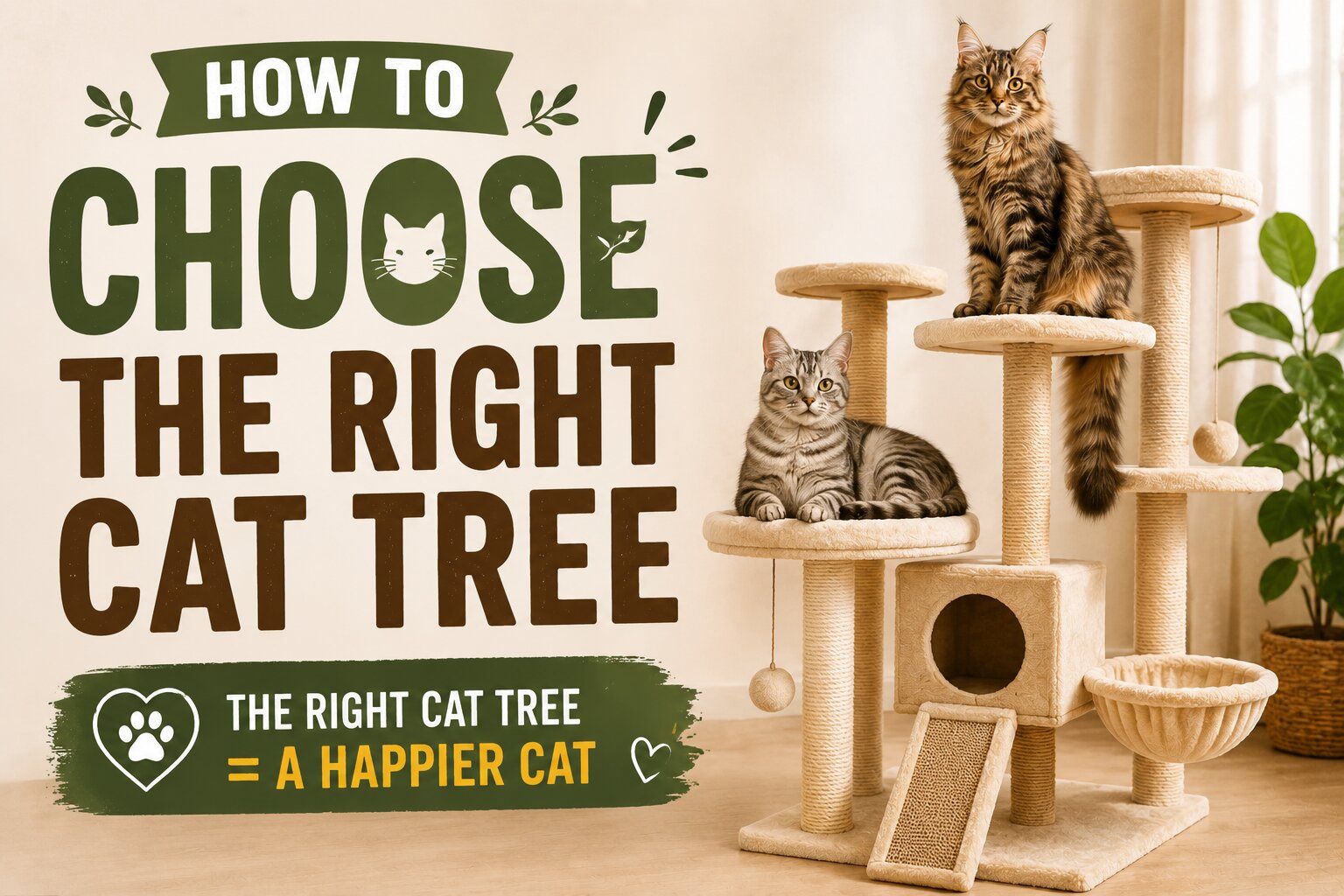 cat enjoying a properly sized cat tree