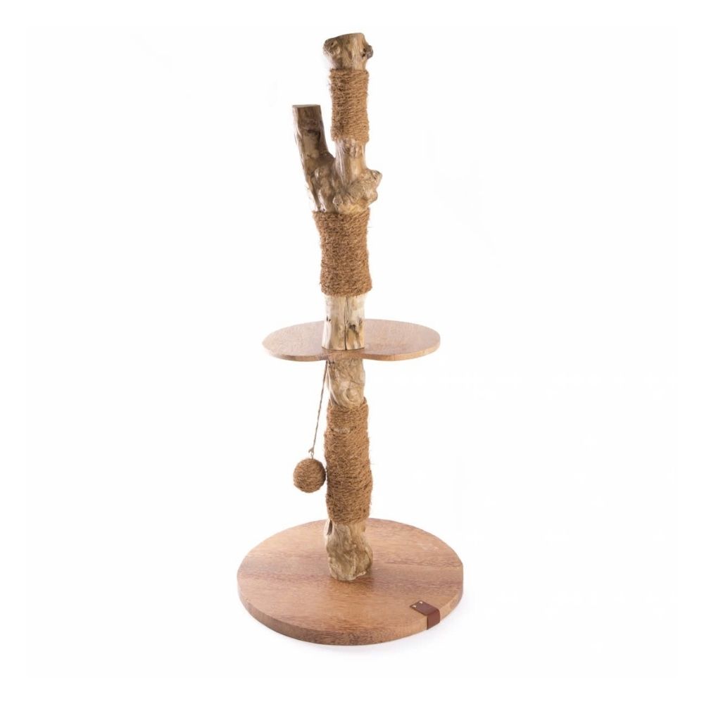 eco friendly natural wood cat tree
